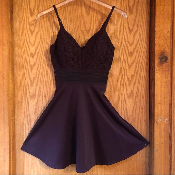 NWT Speechless Fit & Flare Party Dress Plum 0 - Picture 7 of 14